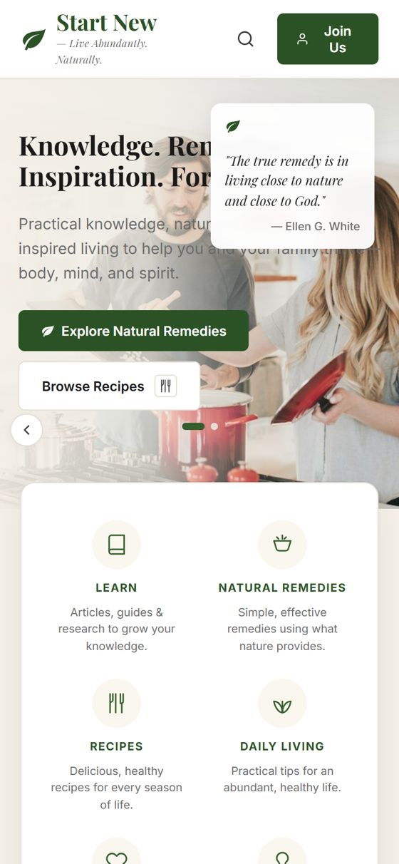 Start New — mobile